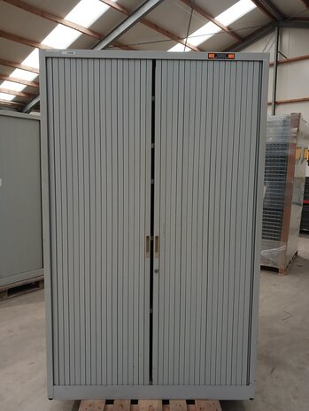 Emtrade Roldeurkast 120x47x195 cm, 5 legborden, Grijs, Gebruikt