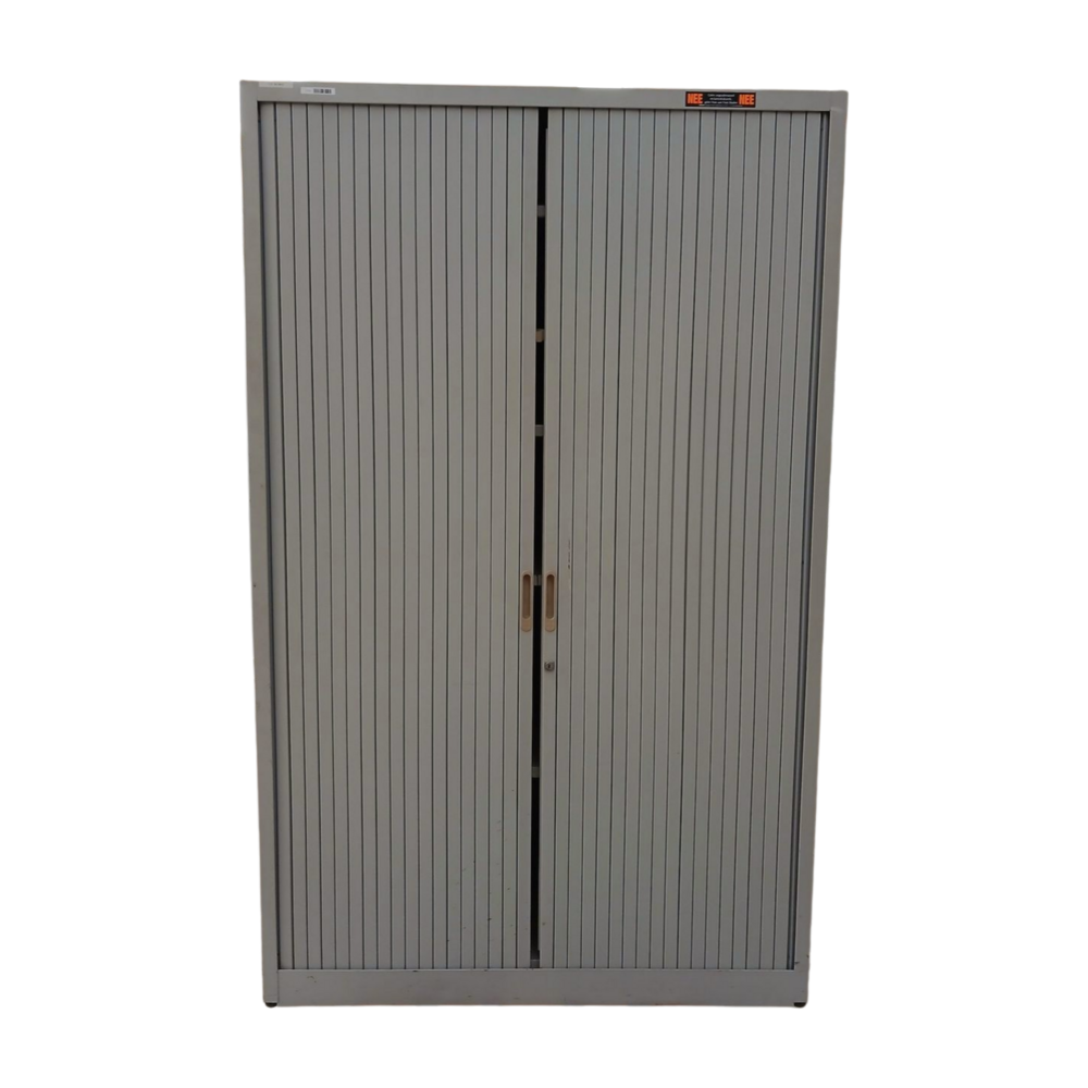 Emtrade Roldeurkast 120x47x195 cm, 5 legborden, Grijs, Gebruikt