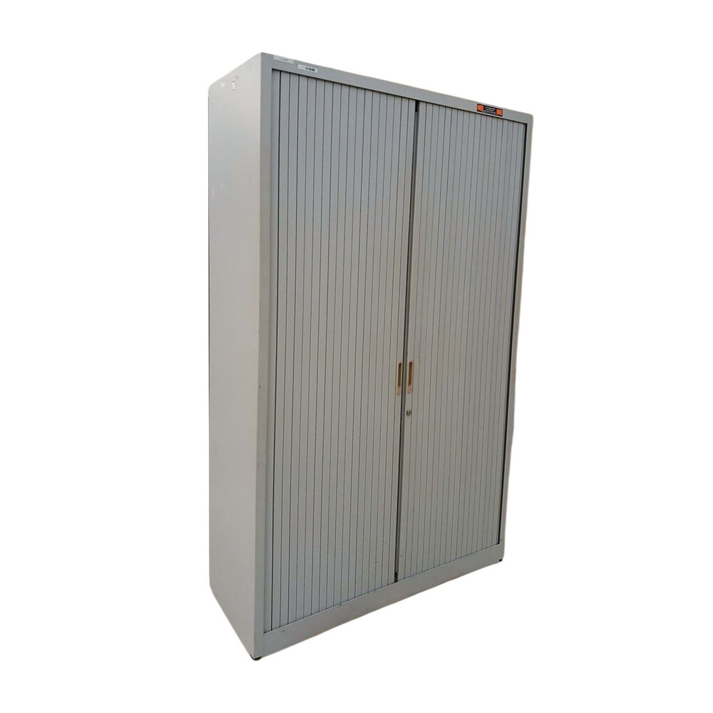 Emtrade Roldeurkast 120x47x195 cm, 5 legborden, Grijs, Gebruikt