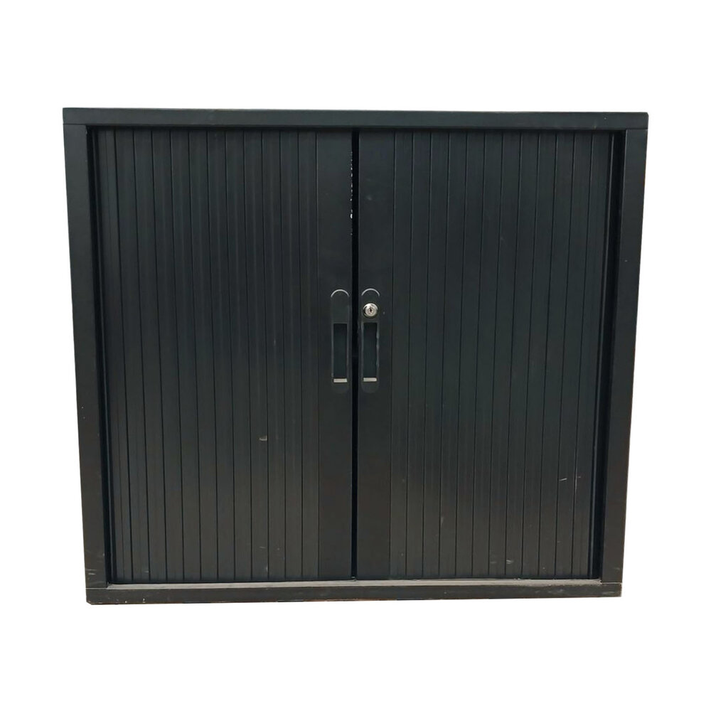 Emtrade Roldeurkast 80x45x74 cm, 1 legbord, Zwart, Gebruikt