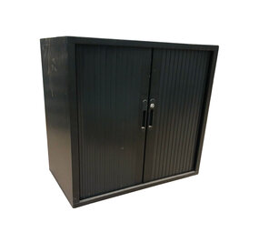 Emtrade Roldeurkast 80x45x74 cm, 1 legbord, Zwart, Gebruikt