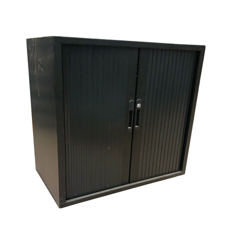 Emtrade Roldeurkast 80x45x74 cm, 1 legbord, Zwart, Gebruikt