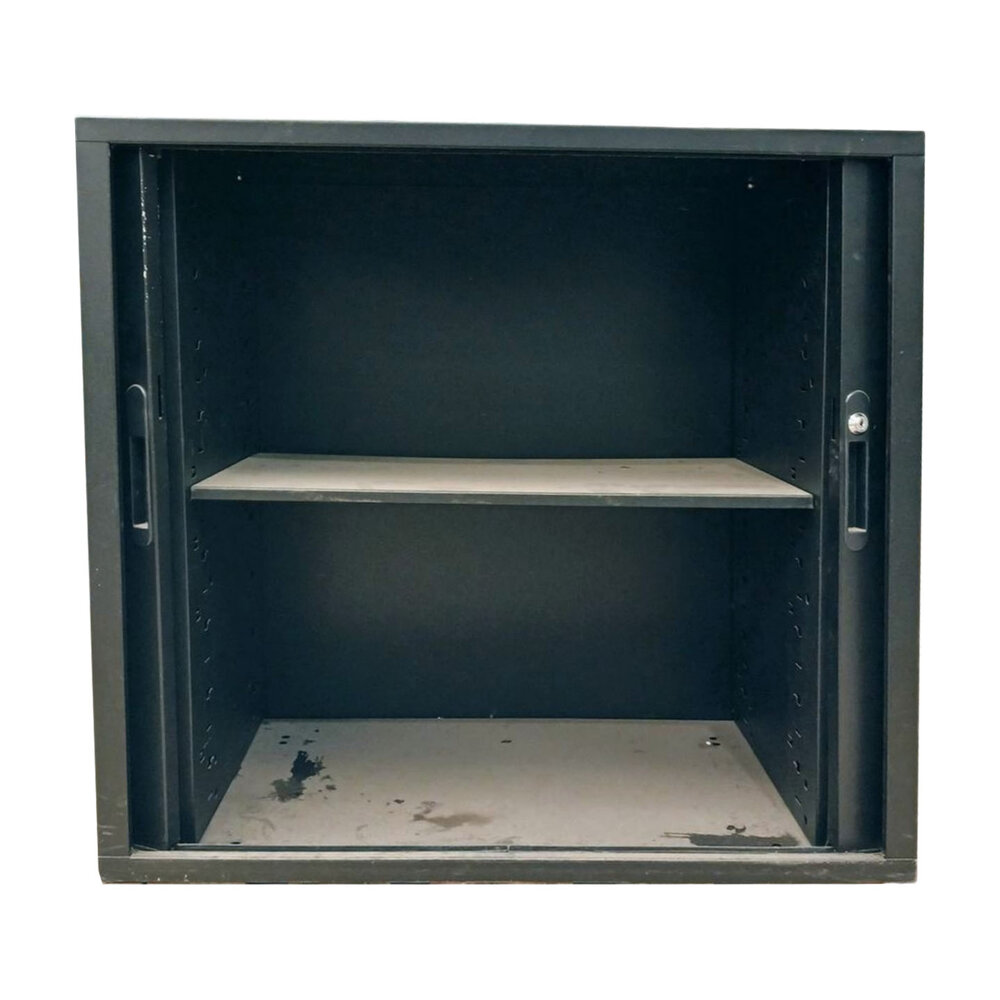 Emtrade Roldeurkast 80x45x74 cm, 1 legbord, Zwart, Gebruikt