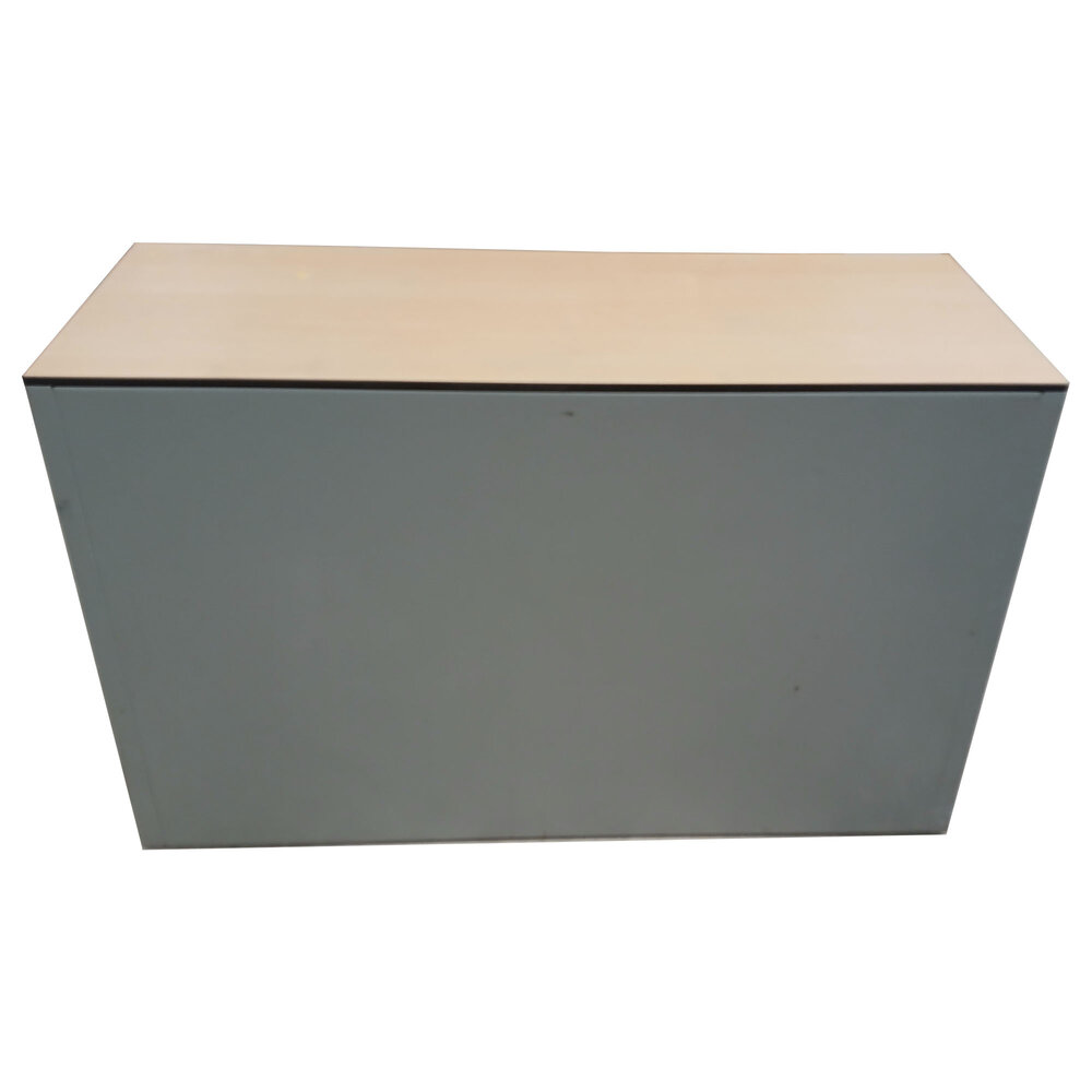 Emtrade Roldeurkast Laag 1 Legbord Grijs/Zwart/Houtkleur 120x47x74,5 cm, Gebruikt