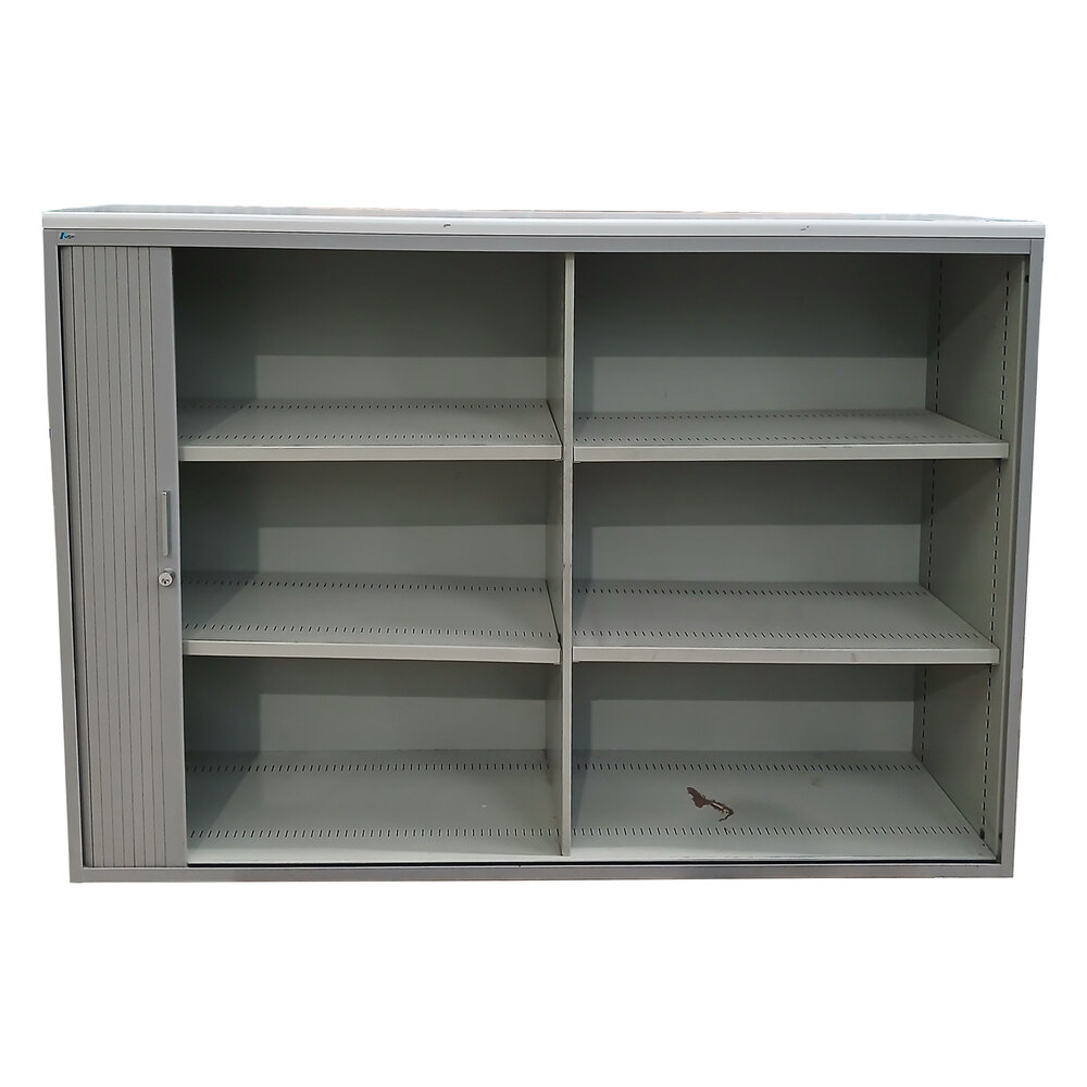 Emtrade Roldeurkast 4 Legborden Grijs 160x40x110,5 cm Gebruikt