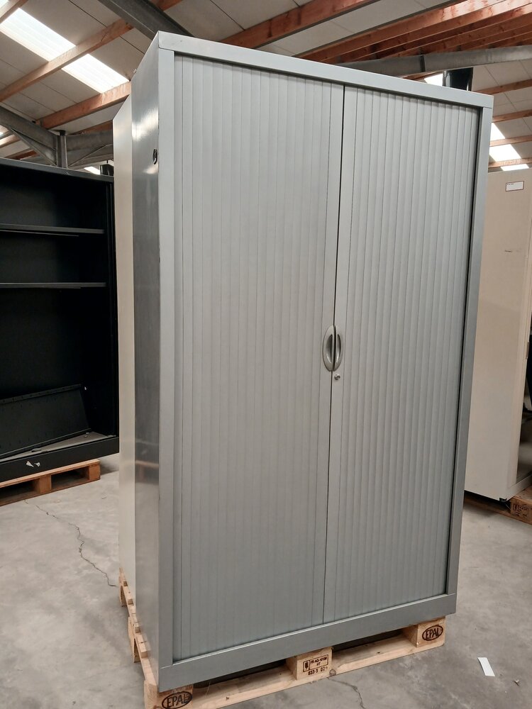 Emtrade Roldeurkast Grijs 5 Legborden 120x43x198 Gebruikt