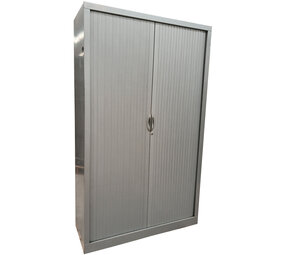 Emtrade Roldeurkast Grijs 5 Legborden 120x43x198 Gebruikt