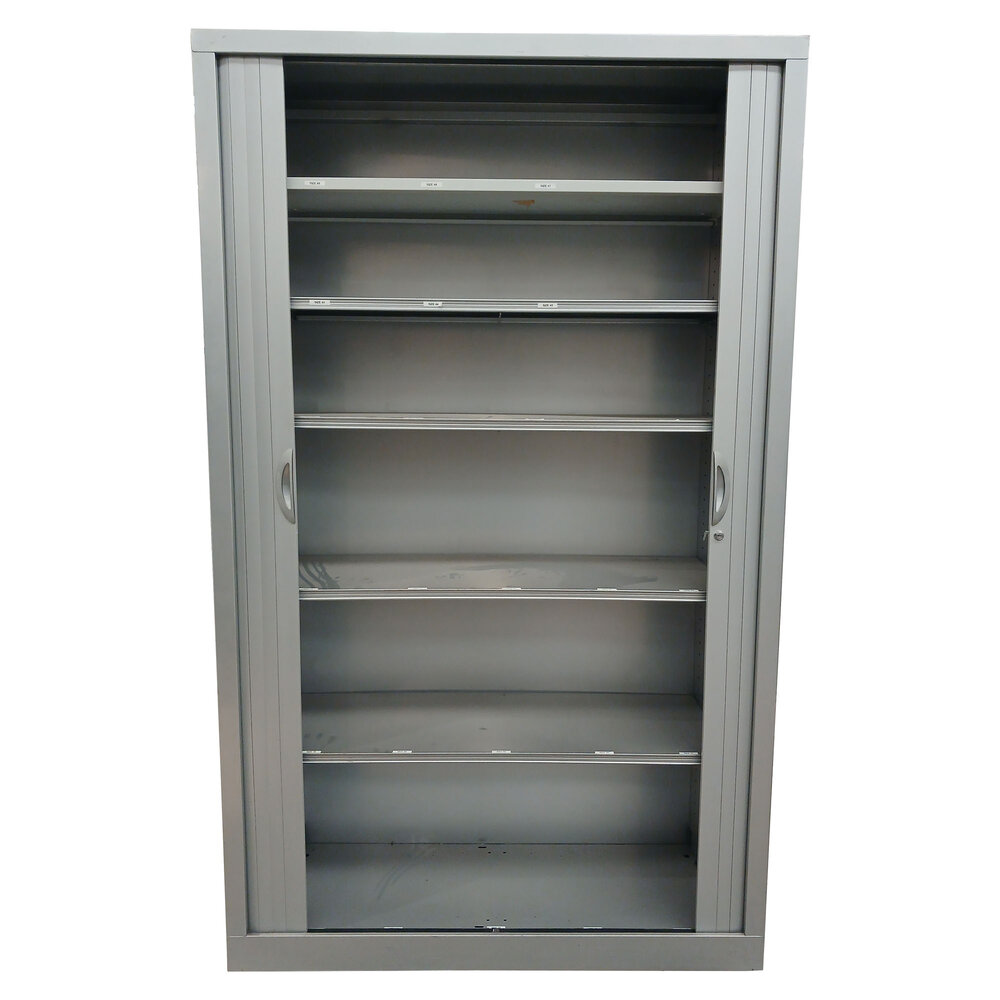 Emtrade Roldeurkast Grijs 5 Legborden 120x43x198cm Gebruikt