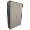 Emtrade Roldeurkast 4 legborden 120x47x195 cm grijs, inclusief 2 sleutels, gebruikt