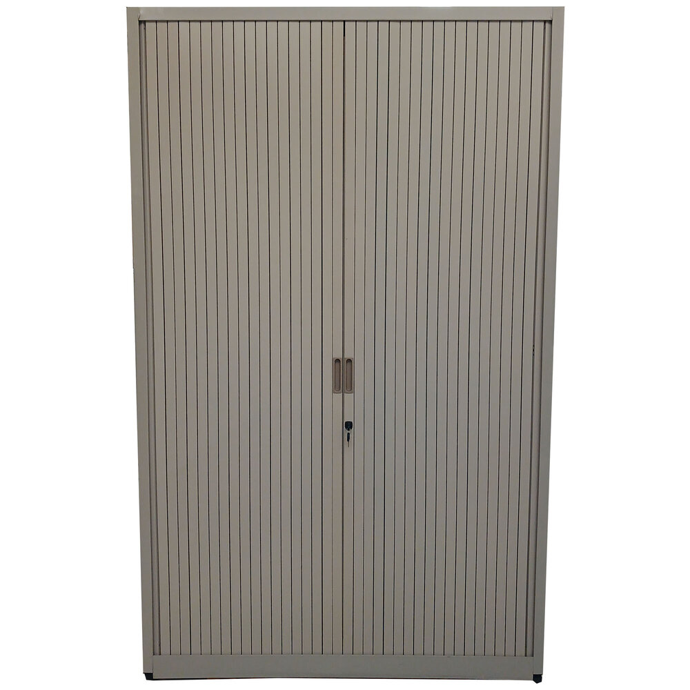 Emtrade Roldeurkast 4 legborden 120x47x195 cm grijs, inclusief 2 sleutels, gebruikt