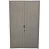 Roldeurkast 4 legborden 120x47x195 cm grijs, inclusief 2 sleutels, gebruikt