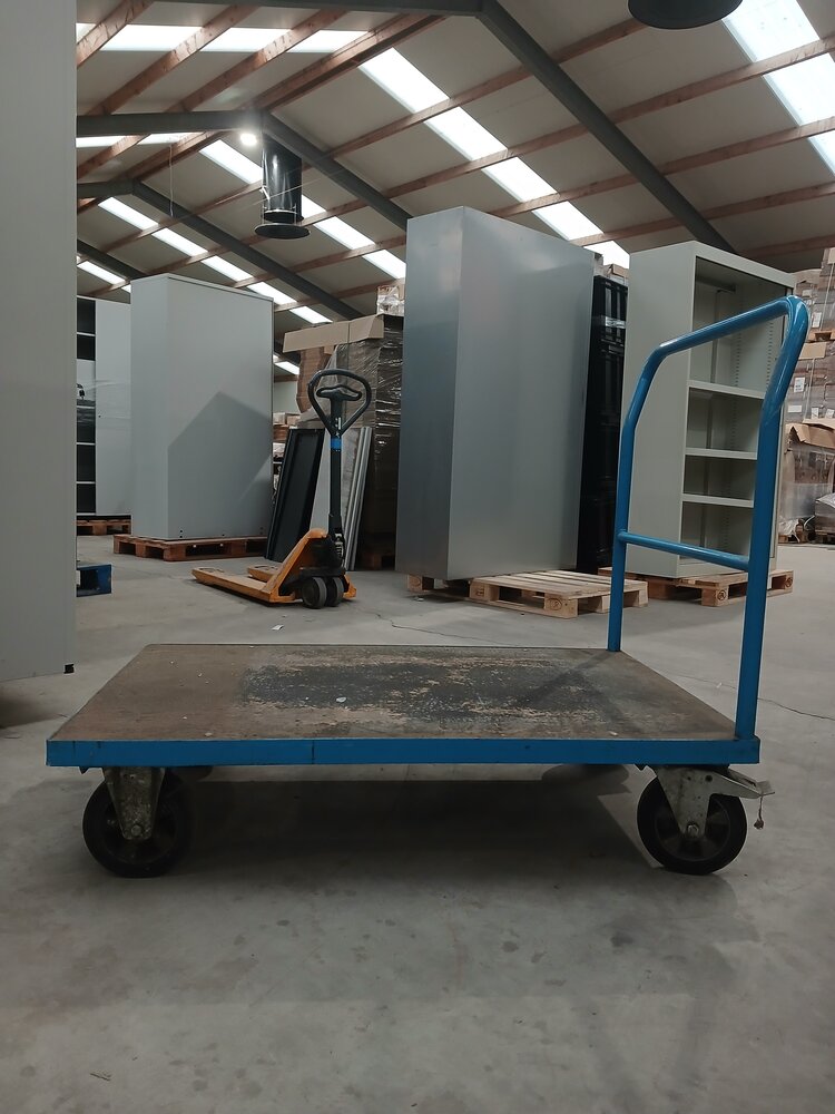 Transportwagen 80x125x110, blauw, gebruikt