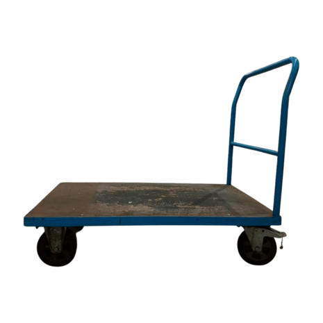 Transportwagen 80x125x110, blauw, gebruikt