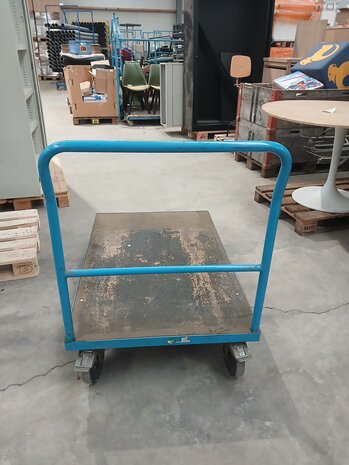 Transportwagen 80x125x110, blauw, gebruikt