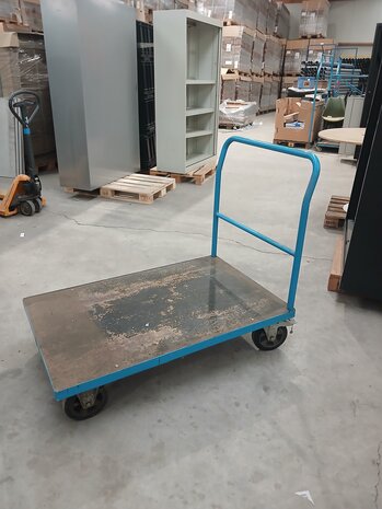 Transportwagen 80x125x110, blauw, gebruikt