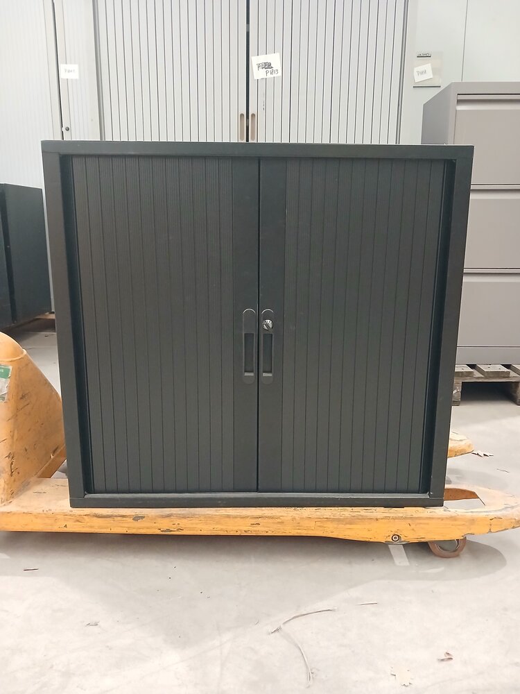 Emtrade Roldeurkast Laag 80x45,5x75 cm, Zwart, Gebruikt