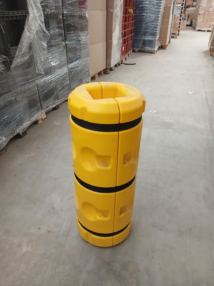 Kolombeschermer Geel, 350 mm diameter, 900 mm hoogte, LDPE, met klittenband, gebruikt