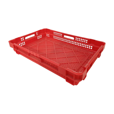 Emtrade Stapelkrat, 590x390x90 mm, rood kunststof, gebruikt