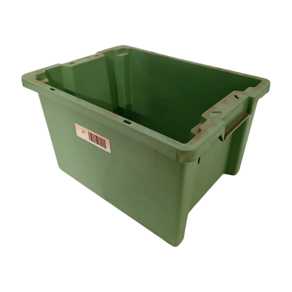 Schoeller Allibert Nestbare Stapelbak, 400x300x220 mm, euronorm, groen pp, gebruikt