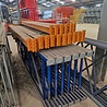 Palletstelling set 12 staanders 3500x1050x70x60mm blauw, 30 liggers 2700x100x50mm oranje, gebruikt