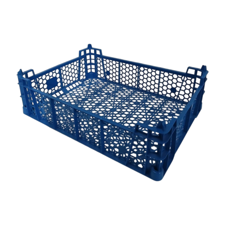 Emtrade (Nieuw) Stapelkrat, 400x300x120 mm, euronorm, levensmiddelgeschikt, blauw pp, nieuw
