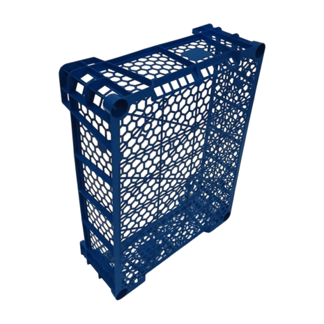 Emtrade Geperforeerde krat blauw, 40x30x12,5 cm, lage rand 9 cm, PP05, Levensmiddelgeschikt, Nieuw