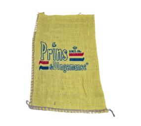 Jute zak met opdruk 43x27 cm, gebruikt
