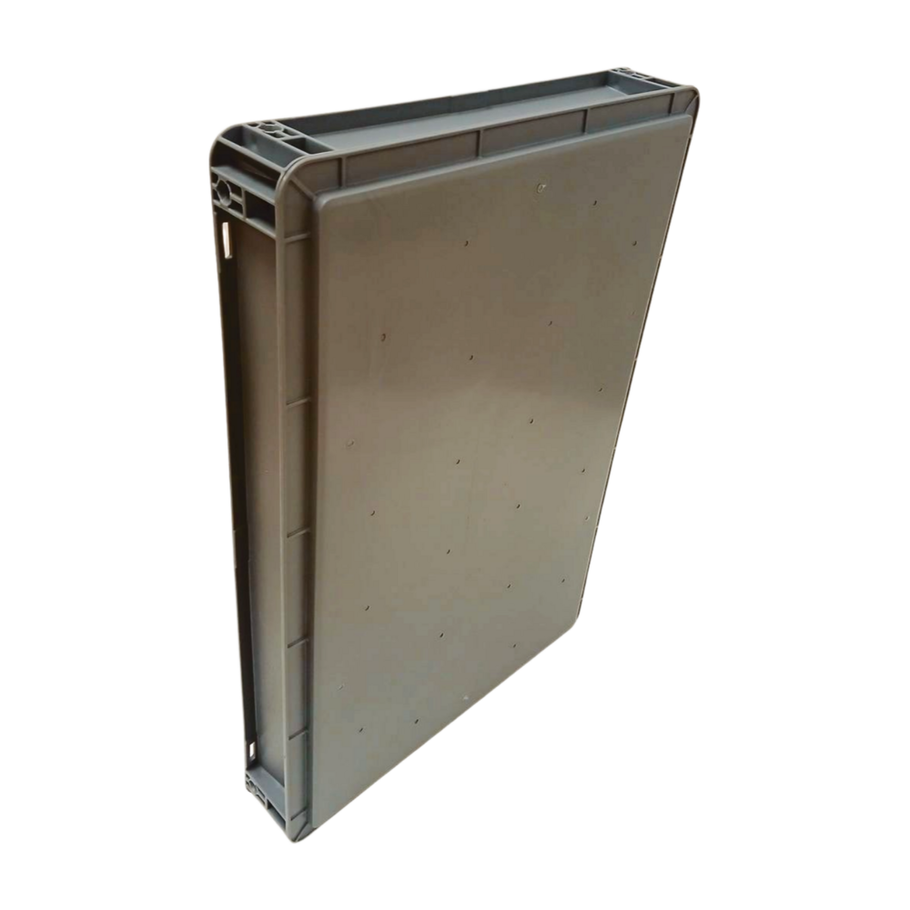 Emtrade Kunststof Bak Euronorm, 600x400x75 mm grijs gladde bodem, Nieuw