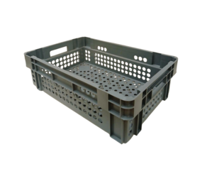 Embox Nestbare Stapelkrat, 600x400x180 mm, euronorm, grijs hdpe, nieuw