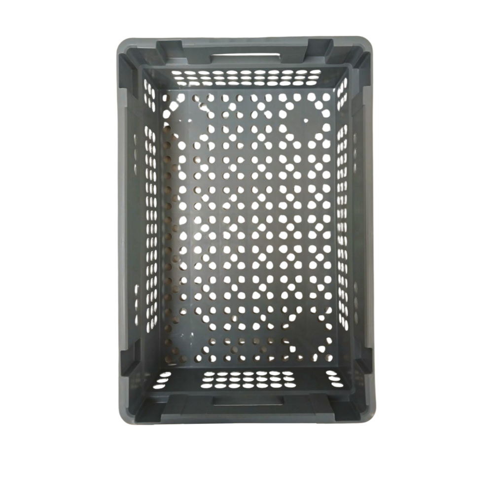 Embox Nestbare Stapelkrat, 600x400x180 mm, euronorm, grijs hdpe, nieuw