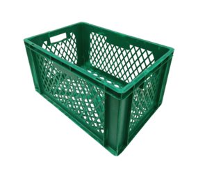 Emtrade Stapelkrat 600x400x320mm, Geperforeerd, Groen PP-05,  Gebruikt