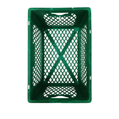 Emtrade Stapelkrat 600x400x320mm, Geperforeerd, Groen PP-05,  Gebruikt
