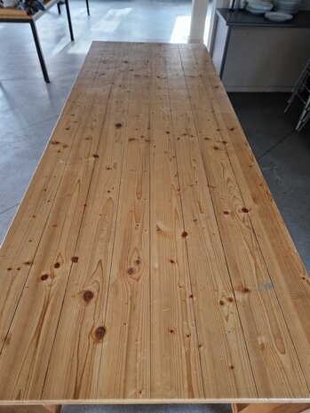 Eettafel boerentafel abdijtafel landelijke tafel 240x90 cm, massief hout, gebruikt