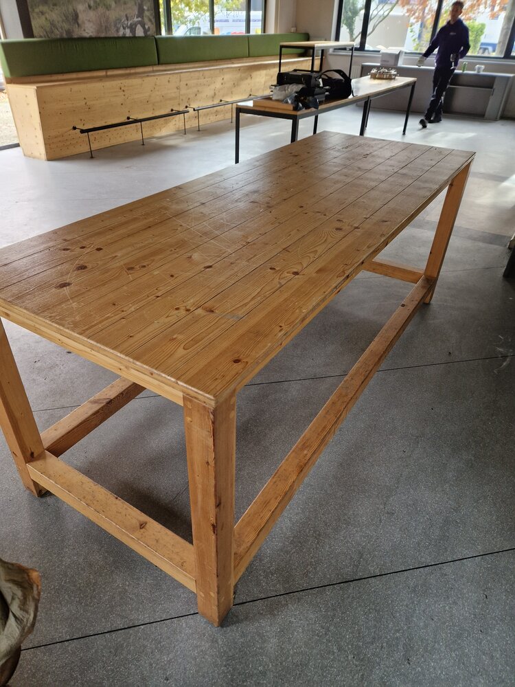 Eettafel boerentafel abdijtafel landelijke tafel 240x90 cm, massief hout, gebruikt