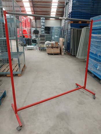 Emtrade Verrijdbaar Kledingrek Confectierek Rood, 169,5x170x60 cm, Gebruikt