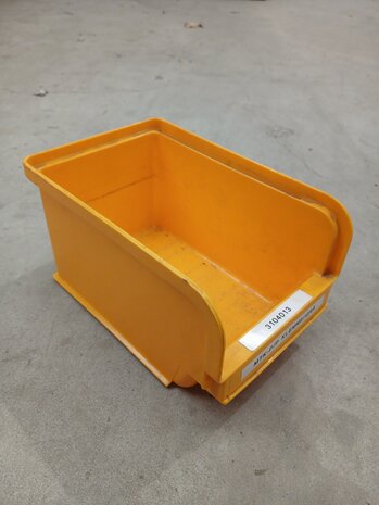 Emtrade Magazijnbak, 230x150x125 mm, geel kunststof, gebruikt