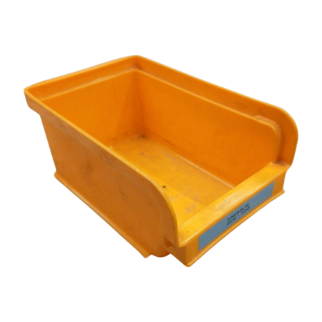 Emtrade Magazijnbak, 170x105x75 mm, geel kunststof, gebruikt