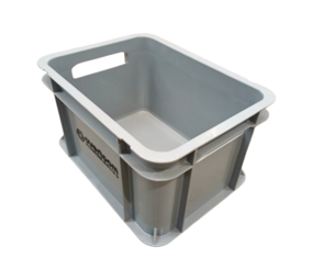 Overtoom Stapelbak 395x295x220 mm, PP, grijs, gebruikt