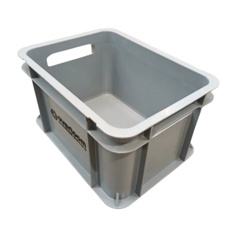 Overtoom Stapelbak 395x295x220 mm, PP, grijs, gebruikt