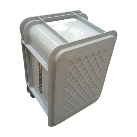 Overtoom Stapelbak 395x295x220 mm, PP, grijs, gebruikt