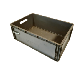 Emtrade Stapelbak, 600x400x220 mm, euronorm, grijs pp, gebruikt