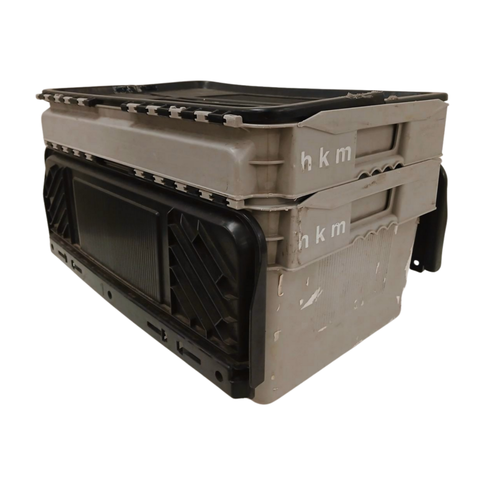 Curtec Distributiebak 600x400x275 mm 45L Nestbaar Stapelbaar Grijs/Zwart, gebruikt