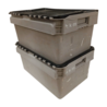 Curtec Distributiebak 600x400x275 mm 45L Nestbaar Stapelbaar Grijs/Zwart, gebruikt