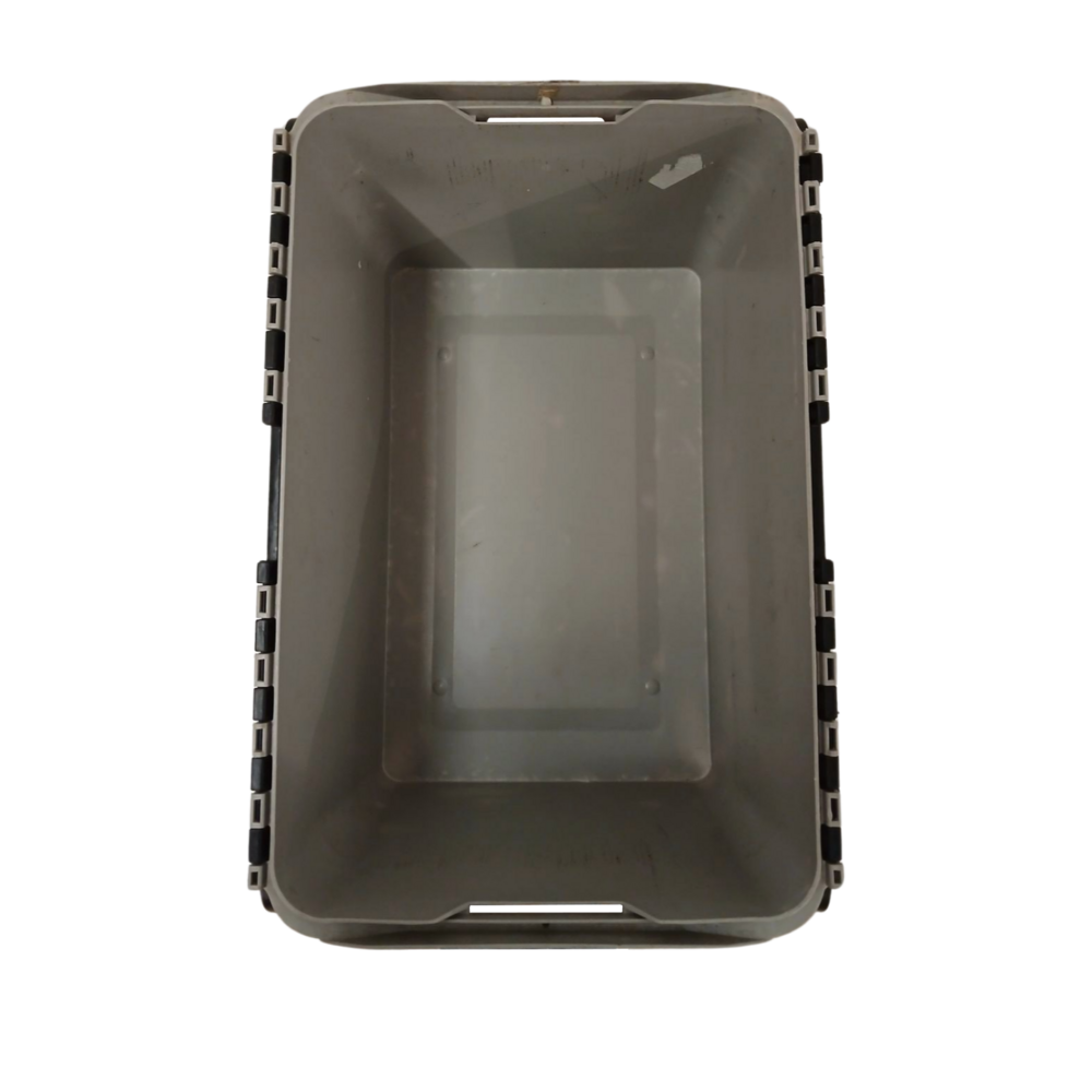 Curtec Distributiebak 600x400x275 mm 45L Nestbaar Stapelbaar Grijs/Zwart, gebruikt