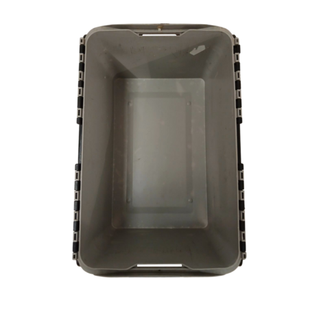 Curtec Distributiebak 600x400x275 mm 45L Nestbaar Stapelbaar Grijs/Zwart, gebruikt