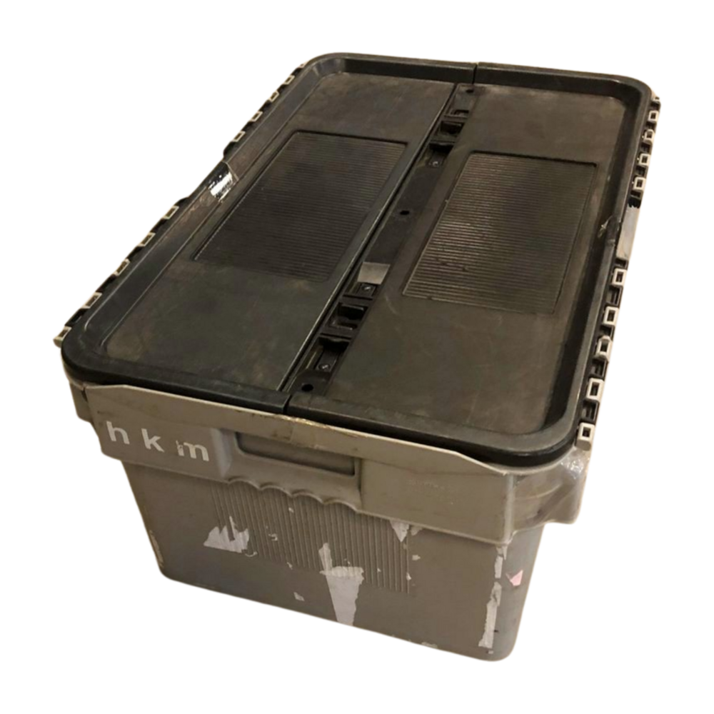 Curtec Distributiebak 600x400x275 mm 45L Nestbaar Stapelbaar Grijs/Zwart, gebruikt