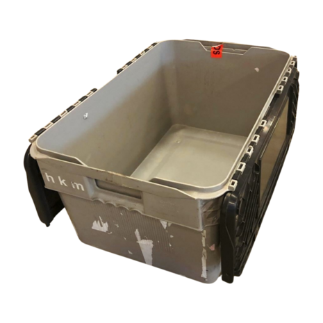 Curtec Distributiebak, 600x400x275 mm, grijs, zwart kunststof, gebruikt