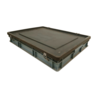 Emtrade Stapelbak met deksel, 800x600x120 mm, euronorm, grijs kunststof, gebruikt