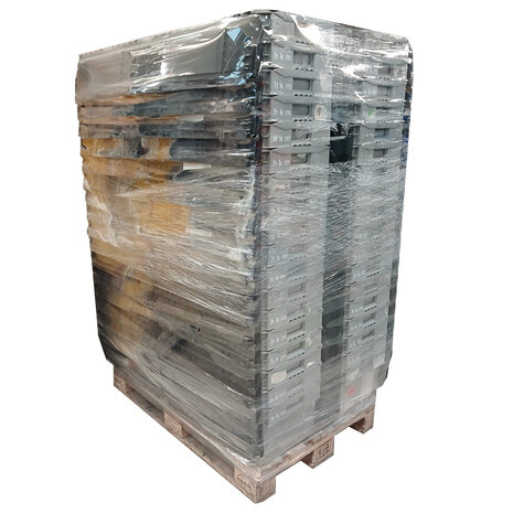 Curtec Distributiebak, 600x400x275 mm, euronorm, grijs, zwart kunststof, gebruikt