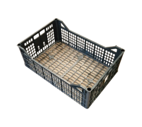 Emtrade Stapelbak, 600x400x21 mm, euronorm, zwart pp, gebruikt